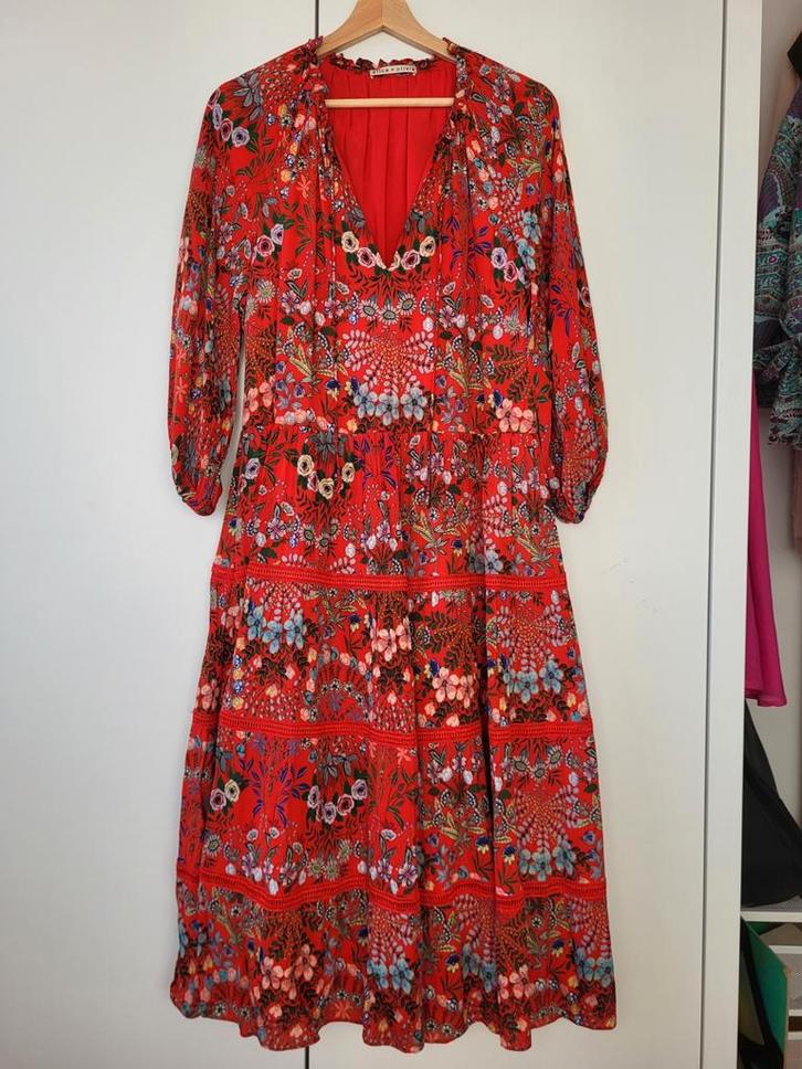 Alice + Olivia jurk maat 38/40 in nieuwstaat, Kleding | Dames, Jurken, Zo goed als nieuw, Maat 38/40 (M), Rood, Onder de knie