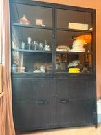 Vitrinekast Marcia Industrieel Zwart (giga meubel), Ophalen, Zo goed als nieuw, 25 tot 50 cm, Minder dan 100 cm