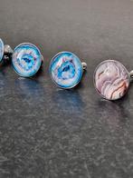 6x Kastdeur knopjes parelmoer kleurrijke afwerking, Doe-het-zelf en Verbouw, Hang- en Sluitwerk, Ophalen of Verzenden, Zo goed als nieuw