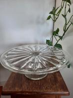Vintage taartschaal schaal België persglas, Antiek en Kunst, Antiek | Glas en Kristal, Ophalen of Verzenden