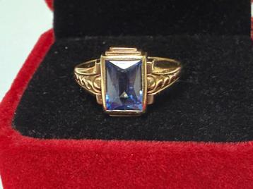 Prachtige vintage gouden ring met blauwe Saffier 1.83ct!  beschikbaar voor biedingen
