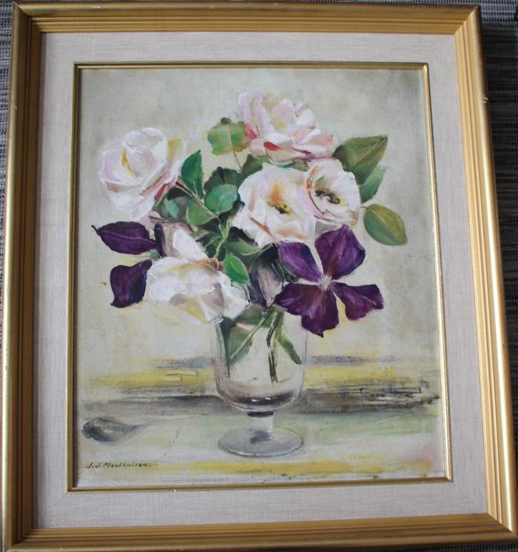 J. J. Moolhuizen, fraaie oliedoek, voluit gesigneerd., Antiek en Kunst, Kunst | Schilderijen | Klassiek, Ophalen of Verzenden