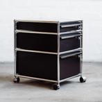 USM Haller Rollcontainer - schwarz - 3 Schubladen, Gebruikt, Ophalen of Verzenden, Minder dan 70 cm, Metaal