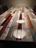 Unieke tafel van sloophout, type Hungerford., Huis en Inrichting, Tafels | Eettafels, Vijf personen of meer, Rechthoekig, Overige houtsoorten