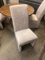 4 crème suede eetkamerstoelen op wieltjes- Nieuw!, Huis en Inrichting, Stoelen, Ophalen, ., ., .