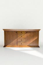 Vintage pinewood sideboard postmodern design, Verzenden, 150 tot 200 cm, Vintage design, postmodern design, jaren 80, Zo goed als nieuw