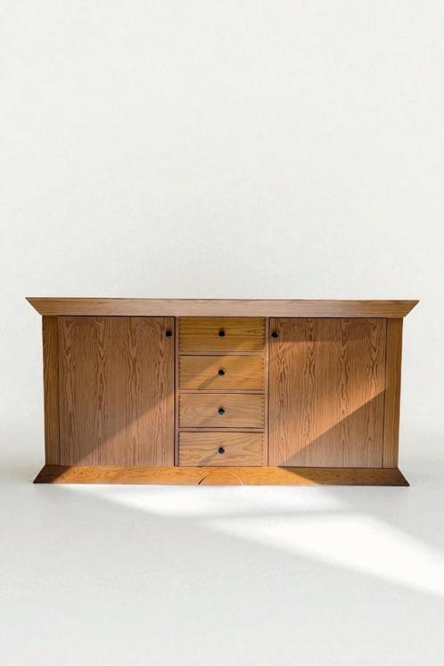 Vintage pinewood sideboard postmodern design, Huis en Inrichting, Kasten | Dressoirs, Zo goed als nieuw, 150 tot 200 cm, 25 tot 50 cm