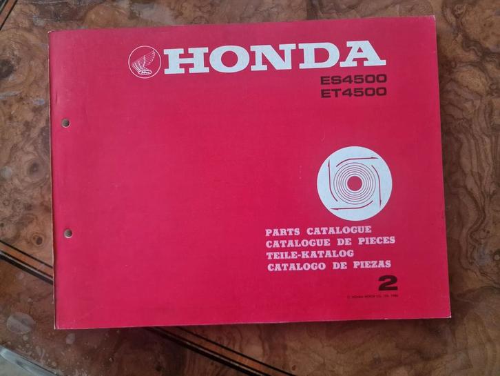 Honda Generator Partlist Boekjes, Doe-het-zelf en Verbouw, Aggregaten, Benzine, Minder dan 5 kVA, Ophalen of Verzenden