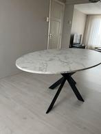 Eettafel ovaal – marmerlook melamine blad – topstaat!, Huis en Inrichting, Tafels | Eettafels, Ophalen, 100 tot 150 cm, 200 cm of meer