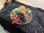 Schaal met sierfruit, Ophalen, Zo goed als nieuw, Rond, Glas
