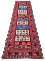 Handgeknoopt Perzisch wol Kelim tapijt loper Soumak 85x267cm, Crème, Persian Perzisch Kelim vintage oosters hype, 200 cm of meer