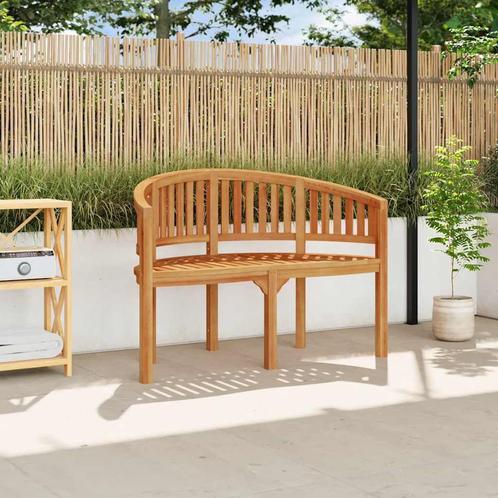 Bananenbank 120 cm massief teakhout, Tuin en Terras, Tuinmeubel-accessoires, Nieuw, Ophalen of Verzenden