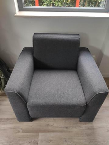 Fauteuil antraciet stof beschikbaar voor biedingen