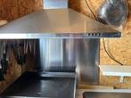 Afzuigkap + RVS spat achterwang 90 cm, Wandschouwkap, Ophalen of Verzenden, Zo goed als nieuw, Vrijstaand