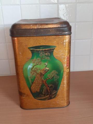 Decoratief vintage Japans theeblik beschikbaar voor biedingen