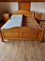Eiken Bed met verstelbare Hoofdsteun, Huis en Inrichting, Ophalen, Verstelbaar, Bruin, 210 cm
