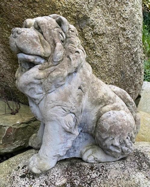 Tuinbeeld hond, Tuin en Terras, Tuinbeelden, Gebruikt, Dierenbeeld, Beton, Ophalen