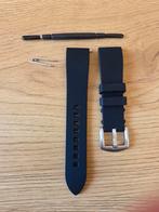 Nieuw: siliconen horloge band. Zwart. 20mm, Ophalen of Verzenden, Nieuw, Zwart, Android