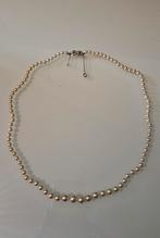 Vintage Majorica parelketting 60 cm zilveren sluiting, Ophalen of Verzenden, Zo goed als nieuw, Wit, Zilver