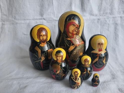 Matroesjka religieuze 7 delig baboesjka, matryoshka, Antiek en Kunst, Kunst | Overige Kunst, Ophalen of Verzenden