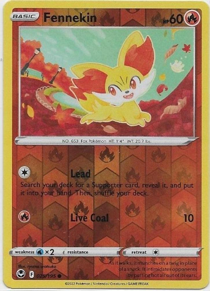 Silver Tempest,  Fennekin [reverse] 25/195, Hobby en Vrije tijd, Verzamelkaartspellen | Pokémon, Nieuw, Losse kaart, Verzenden