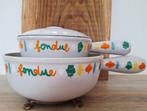 Set van 2 le Creuset fondue/sauzen pannen, vintage, Huis en Inrichting, Keuken | Potten en Pannen, Gebruikt, Ophalen of Verzenden
