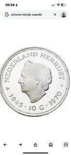 zilveren tientje, Ophalen of Verzenden, Koningin Juliana, 10 gulden, Zilver