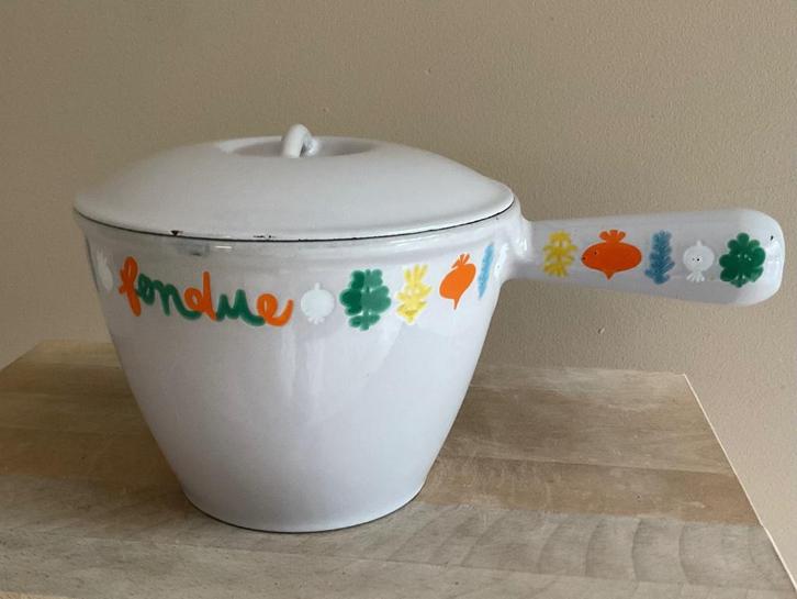Le Creuset France vintage fonduepan met deksel gietijzer, Antiek en Kunst, Antiek | Keukenbenodigdheden, Verzenden