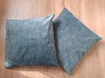Woon kussens, kussen groot 58 x 58 cm, grijs / petrol, deco, Huis en Inrichting, Woonaccessoires | Kussens, Ophalen, Zo goed als nieuw