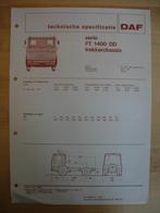 DAF FT 1400 DD Technische Specificatie folder 1975 – 4x2, Ophalen, Zo goed als nieuw, Overige merken, DAF