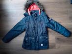 donkerblauwe winterjas met dubbele voering en muts 140, Kinderen en Baby's, Kinderkleding | Maat 140, Ophalen of Verzenden, Zo goed als nieuw
