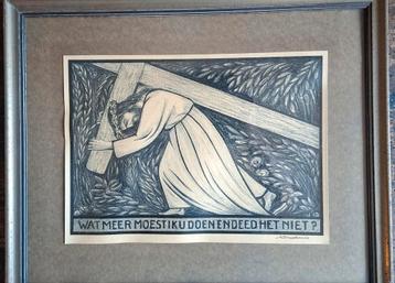 J.Bruglemans(oid).Houtgravure.Ca 1900/1930. Jugendstil.  beschikbaar voor biedingen