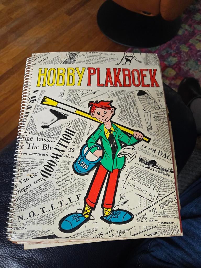 Oud plakboek met oude ansicht kaarten, Ophalen of Verzenden