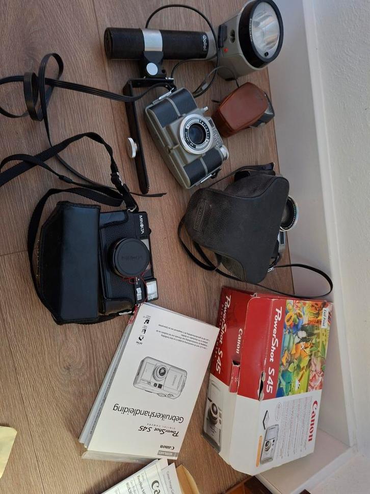 Vintage Camera Collectie, Audio, Tv en Foto, Fotocamera's Analoog, Gebruikt, Spiegelreflex, Canon, Ophalen