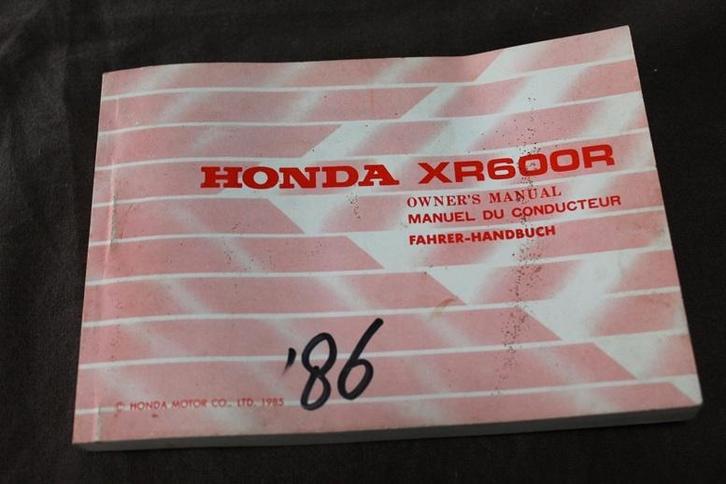 Honda XR600R 1986 motorcycle owner's manual handbuch XR 600, Motoren, Handleidingen en Instructieboekjes, Honda, Ophalen of Verzenden