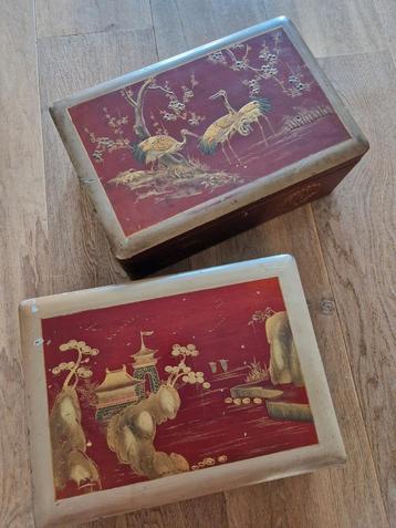 Chinees / Japanse grote lak dozen/ kisten 2 stuks beschikbaar voor biedingen