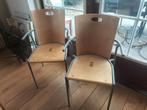 2 stoelen, beuken en metaal, ikea,, Huis en Inrichting, Stoelen, Ophalen of Verzenden, Gebruikt, Metaal, Twee