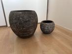 Grijs gemeleerde potten, Ophalen, Rond, Binnen, Zo goed als nieuw