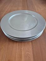 Kunststof zilverkleurige onderborden, 8 stuks, 33 cm, Kunststof, Schaal, Rond, Ophalen of Verzenden