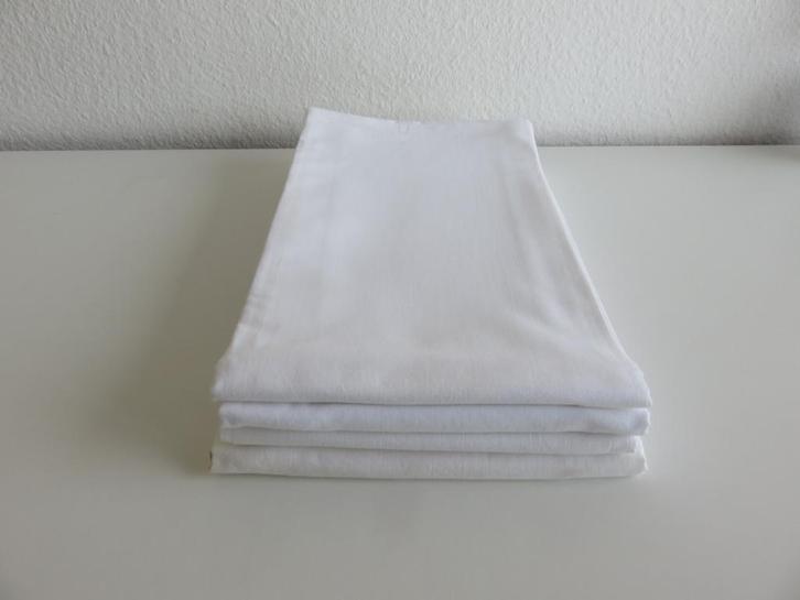 4 Hema witte katoenen ledikantlakens 100 x 150 cm, Kinderen en Baby's, Kinderkamer | Beddengoed, Zo goed als nieuw, Hoeslaken of Sloop