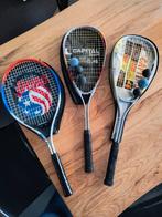 2x squash en 1x tennisracket, Ophalen of Verzenden, Gebruikt, Met hoes