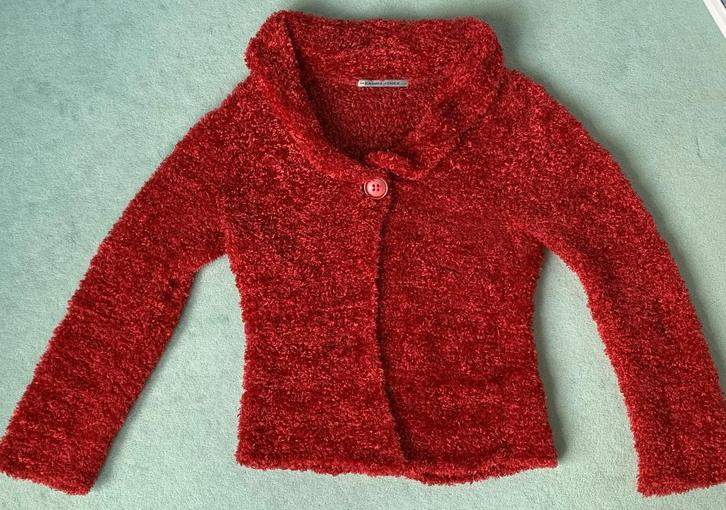 Gebreid vestje / jasje ME & MRS JONES mt L/XL rood, Kleding | Dames, Truien en Vesten, Gedragen, Maat 46/48 (XL) of groter, Rood