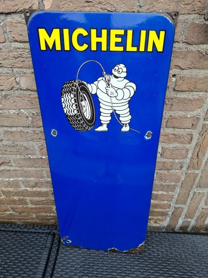 Emaillebord Michelin banden, Verzamelen, Merken en Reclamevoorwerpen, Zo goed als nieuw, Reclamebord, Ophalen of Verzenden