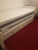 Slaapbank/bed met laden en 2x matras, Ophalen, Wit, Tweepersoons, 190 cm of minder