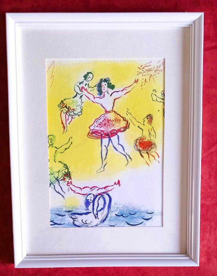 Marc Chagall : Lithografie Le Lac de Cygnes, Antiek en Kunst, Kunst | Litho's en Zeefdrukken, Ophalen of Verzenden