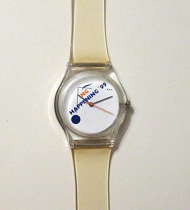 Vintage ING quartz horloge., Antiek en Kunst, Curiosa en Brocante, Ophalen of Verzenden