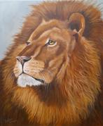 OPRUIMING Groot schilderij leeuw - eigen werk - leeuwen, Ophalen of Verzenden, Nieuw, Wild dier, Overige typen