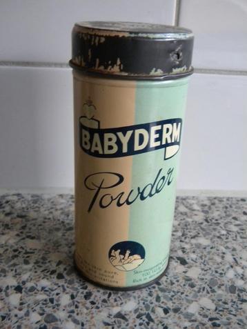 OUD BLIK BABYDERM POEDER MET RAMMELAAR IN DEKSEL beschikbaar voor biedingen
