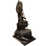 Grote Chinese bronzen Wenshu Bodhisattva op leeuw, Ophalen of Verzenden, Gebruikt