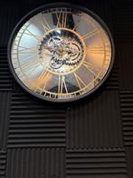 Industriële Wandklok Spiegel met Tandwielen, Huis en Inrichting, Woonaccessoires | Klokken, Ophalen, Zo goed als nieuw, Analoog